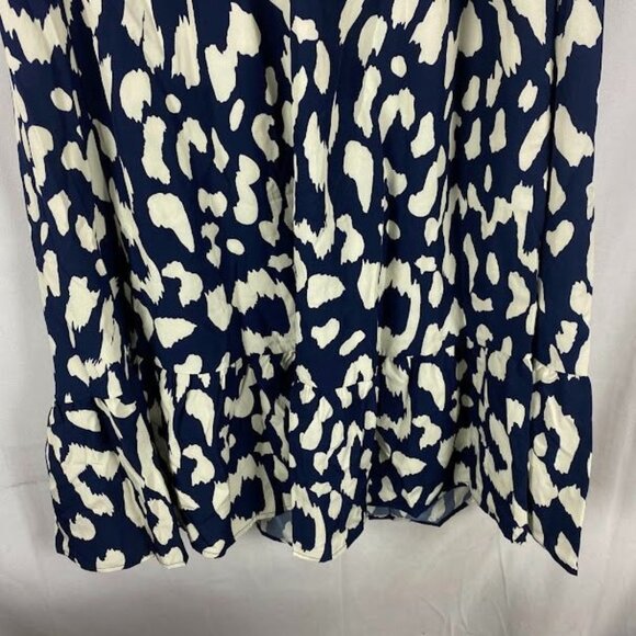 Bloom Chic NWT Notched Leopard Print Navy Cap Ruffle Sleeve Dress 14/16 - Picture 8 of 16